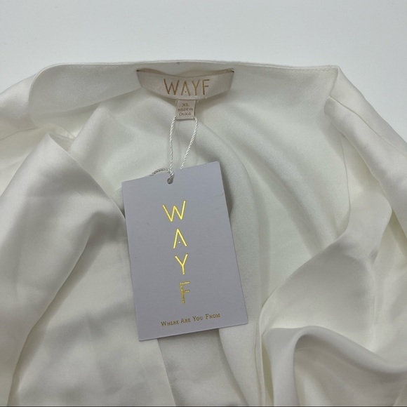 WAYF • Amena Ruffle Satin Blouse - Picture 7 of 8